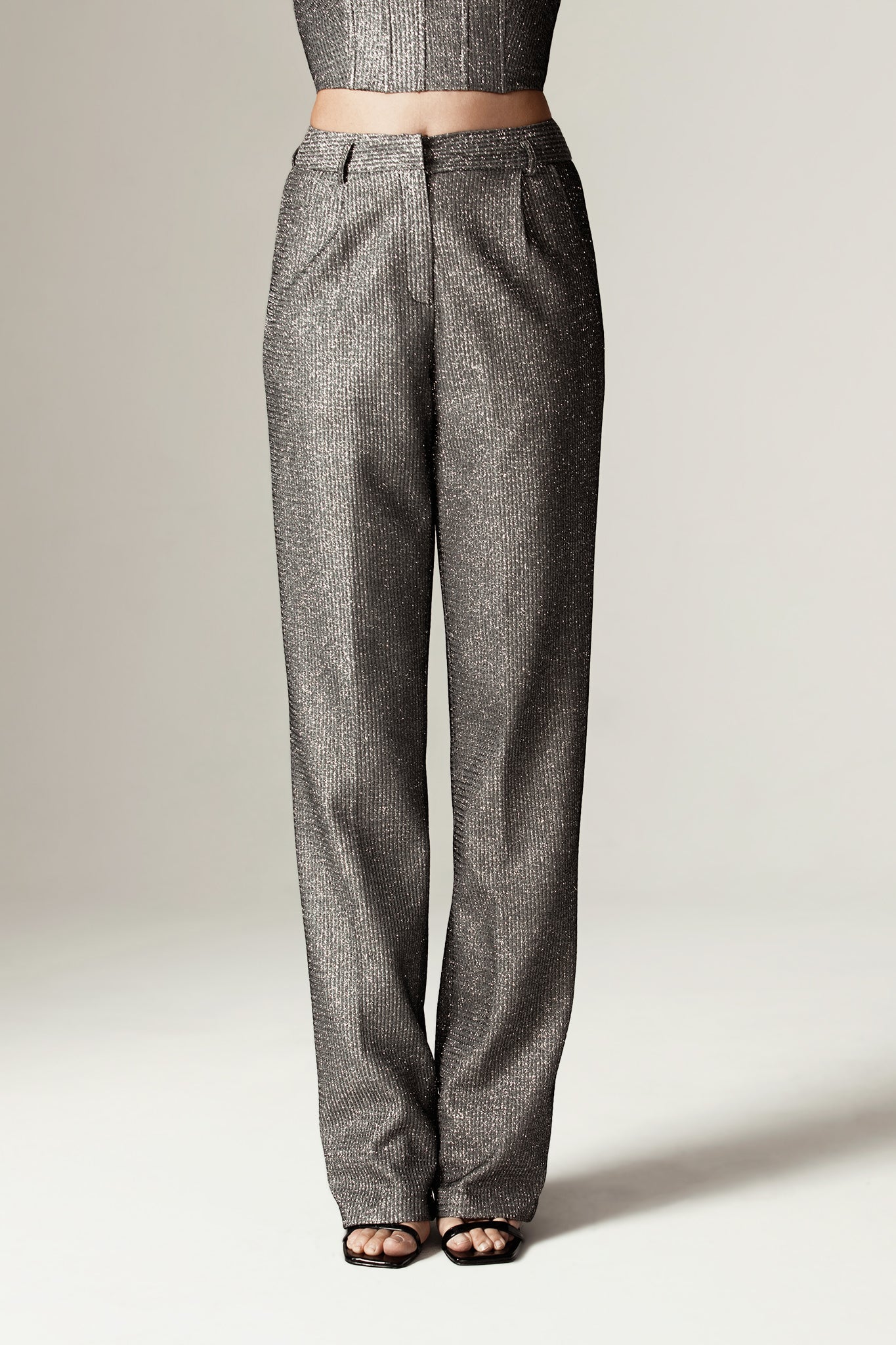 Donna Titanium Foiled Pants (Metallic Charcoal)