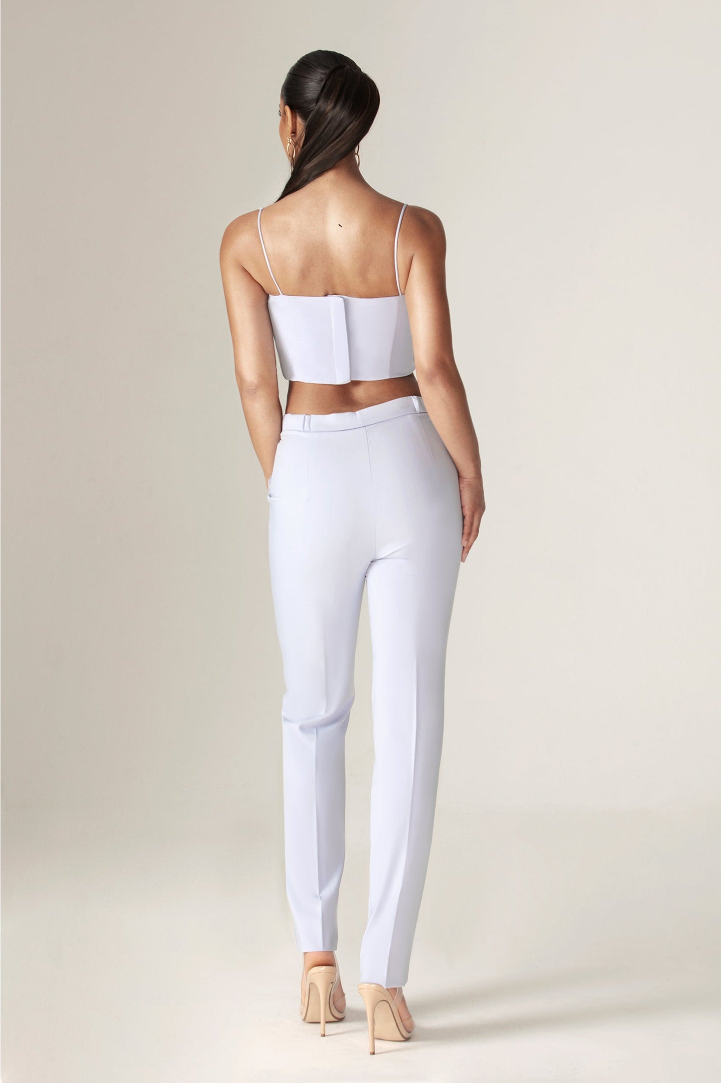 Cleo Tailored Straight Pants (Baby Blue)