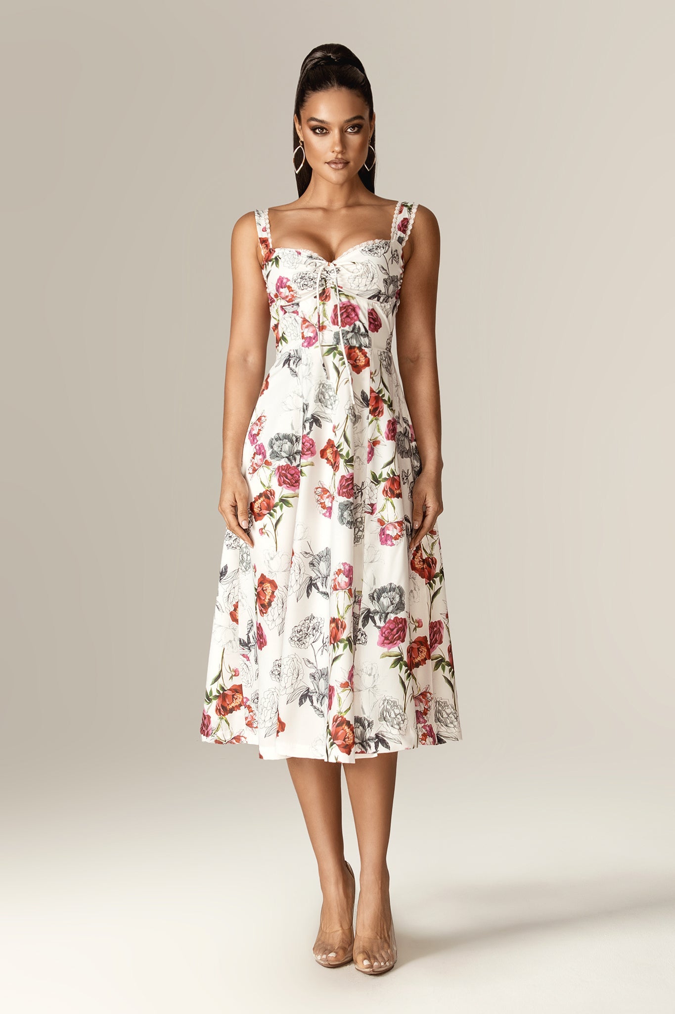 Kisha Floral Midi Sundress (Rose Print)