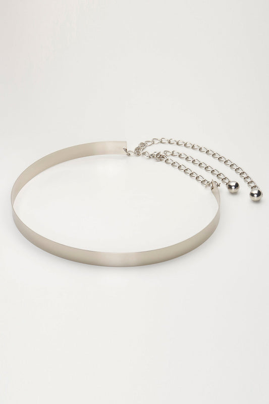 Monica Flat Waist Belt (Silver)