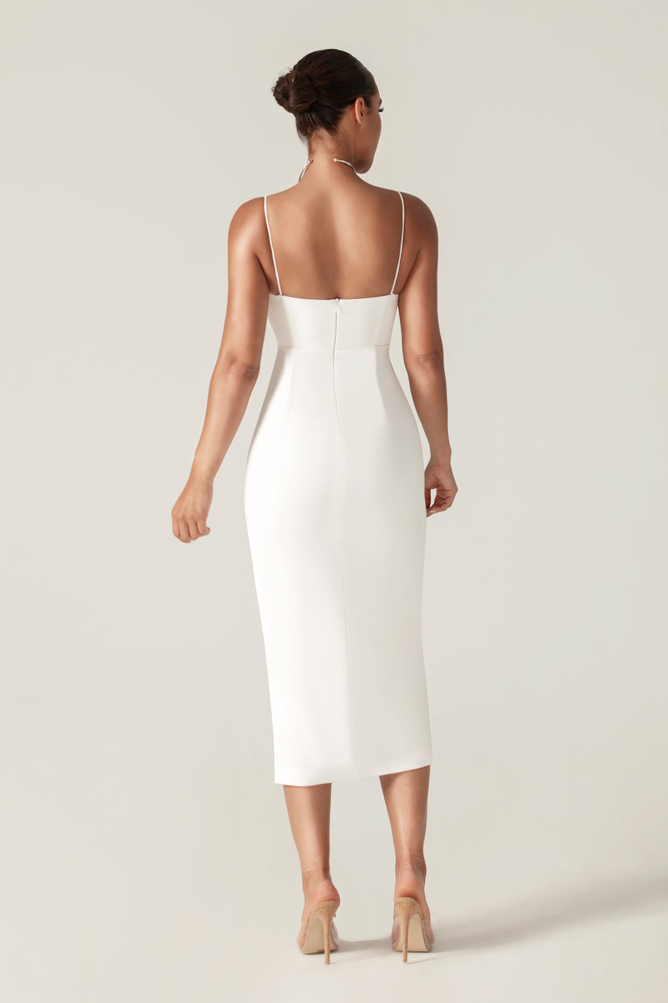Joy Crepe Straps Corset Dress (Off White)