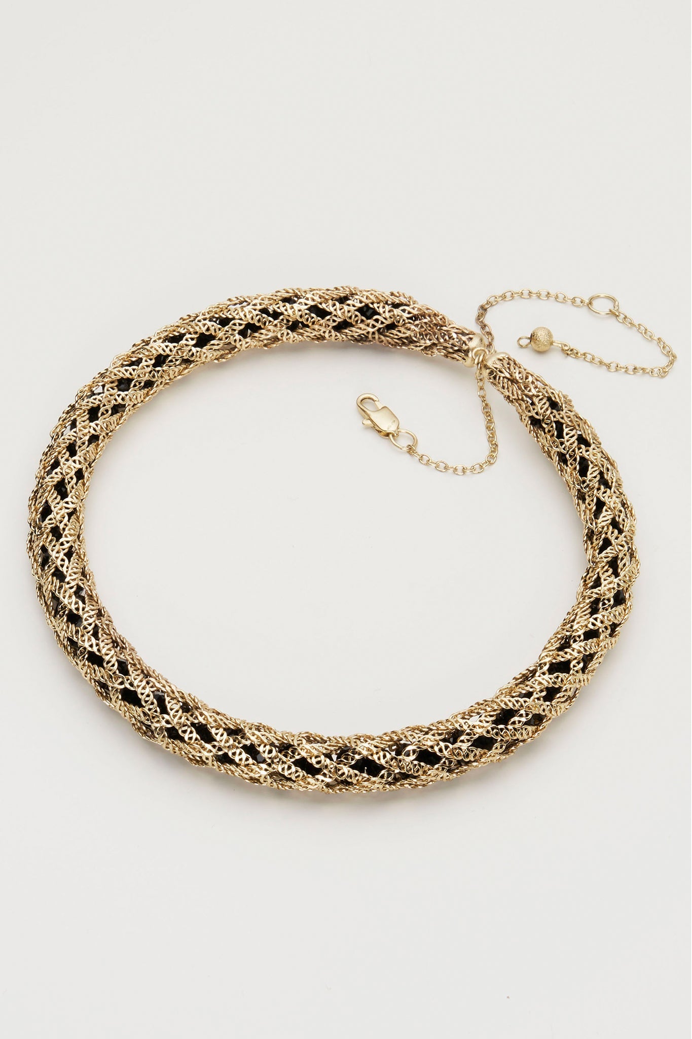 Medea Stone Handmade Wicker Necklace (Gold)