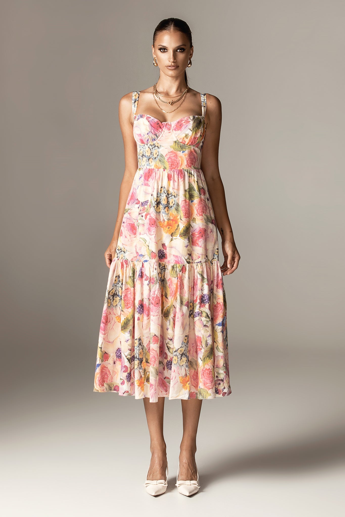 Andrea Bloom Rose Cotton Sundress (Rose Print)