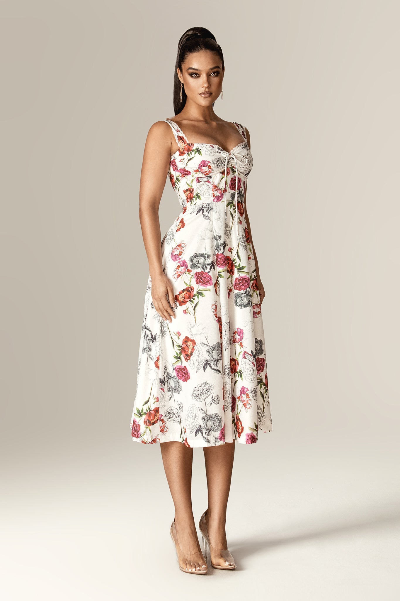Kisha Floral Midi Sundress (Rose Print)