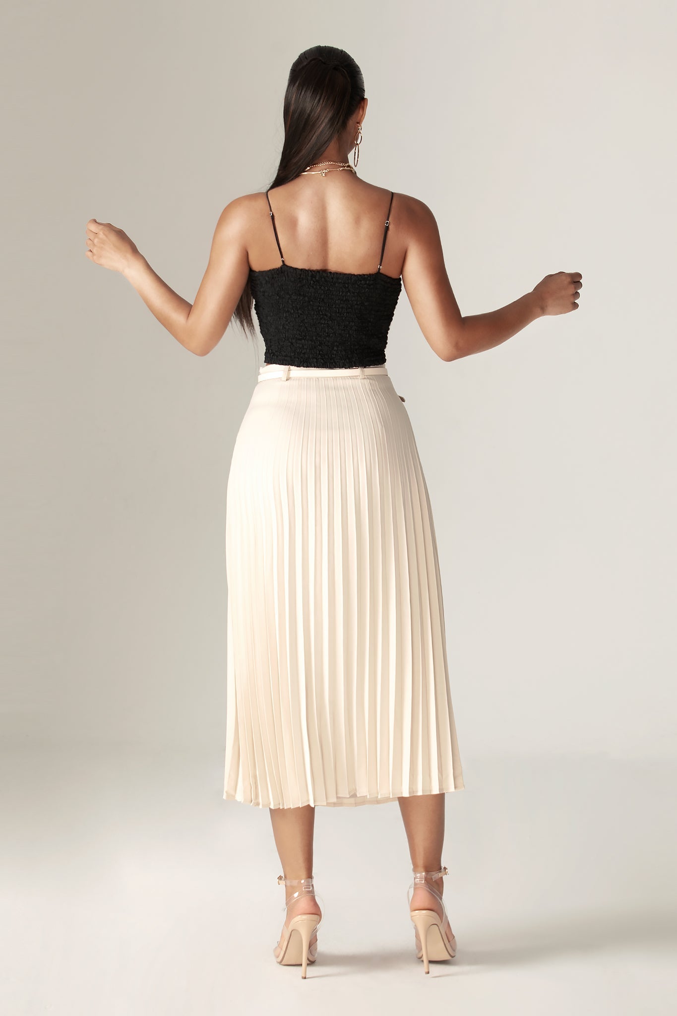 Camille Lace Straps Crop top (Black)