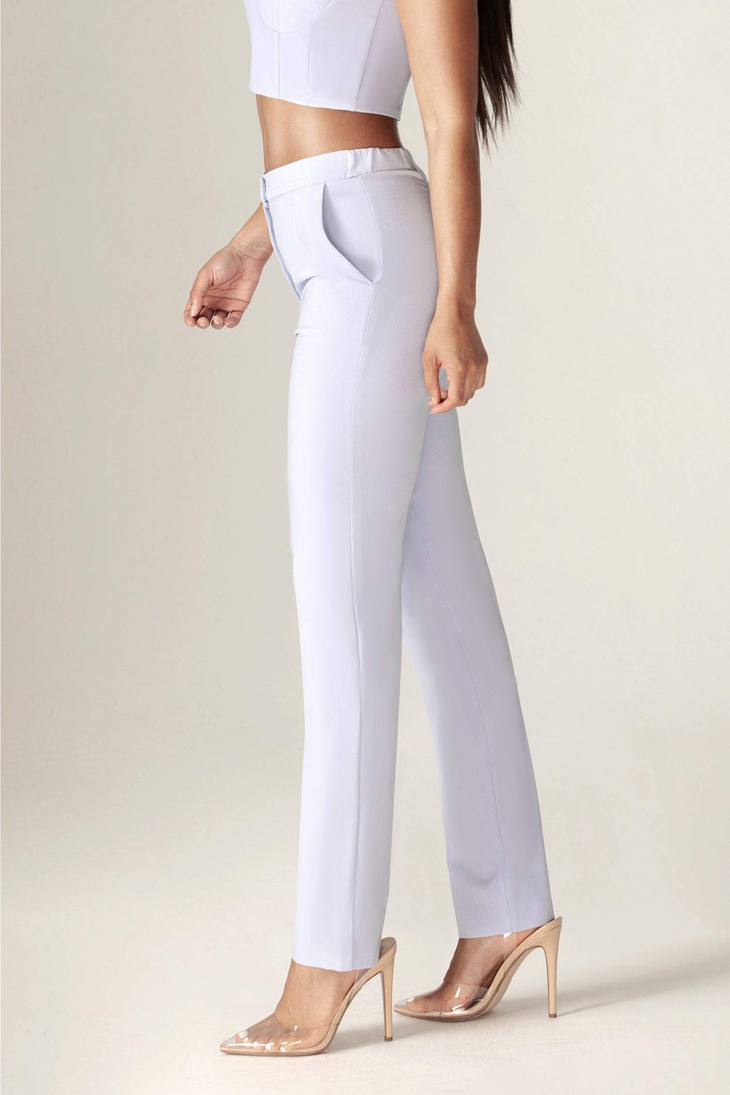 Cleo Tailored Straight Pants (Baby Blue)