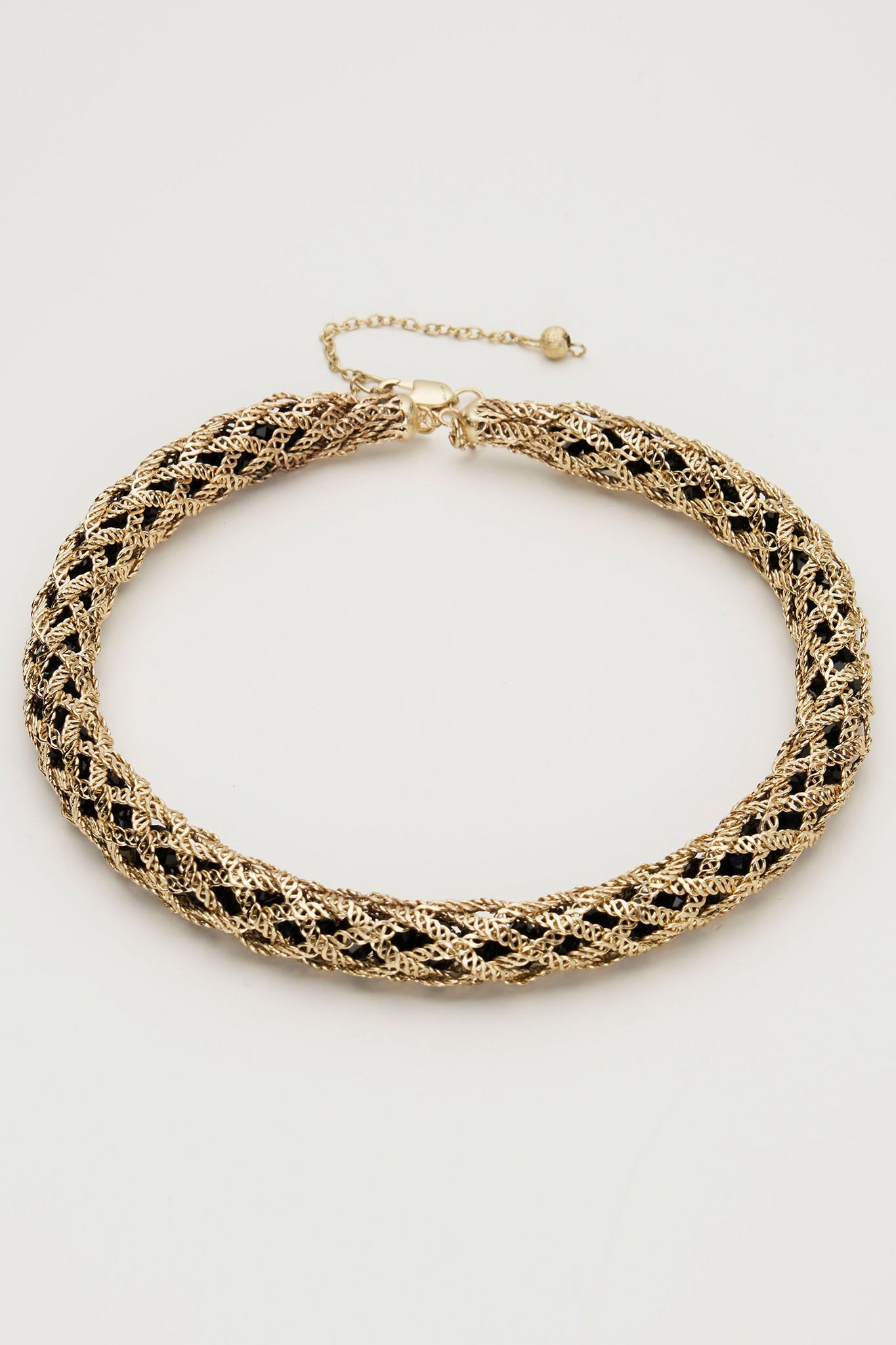 Medea Stone Handmade Wicker Necklace (Gold)
