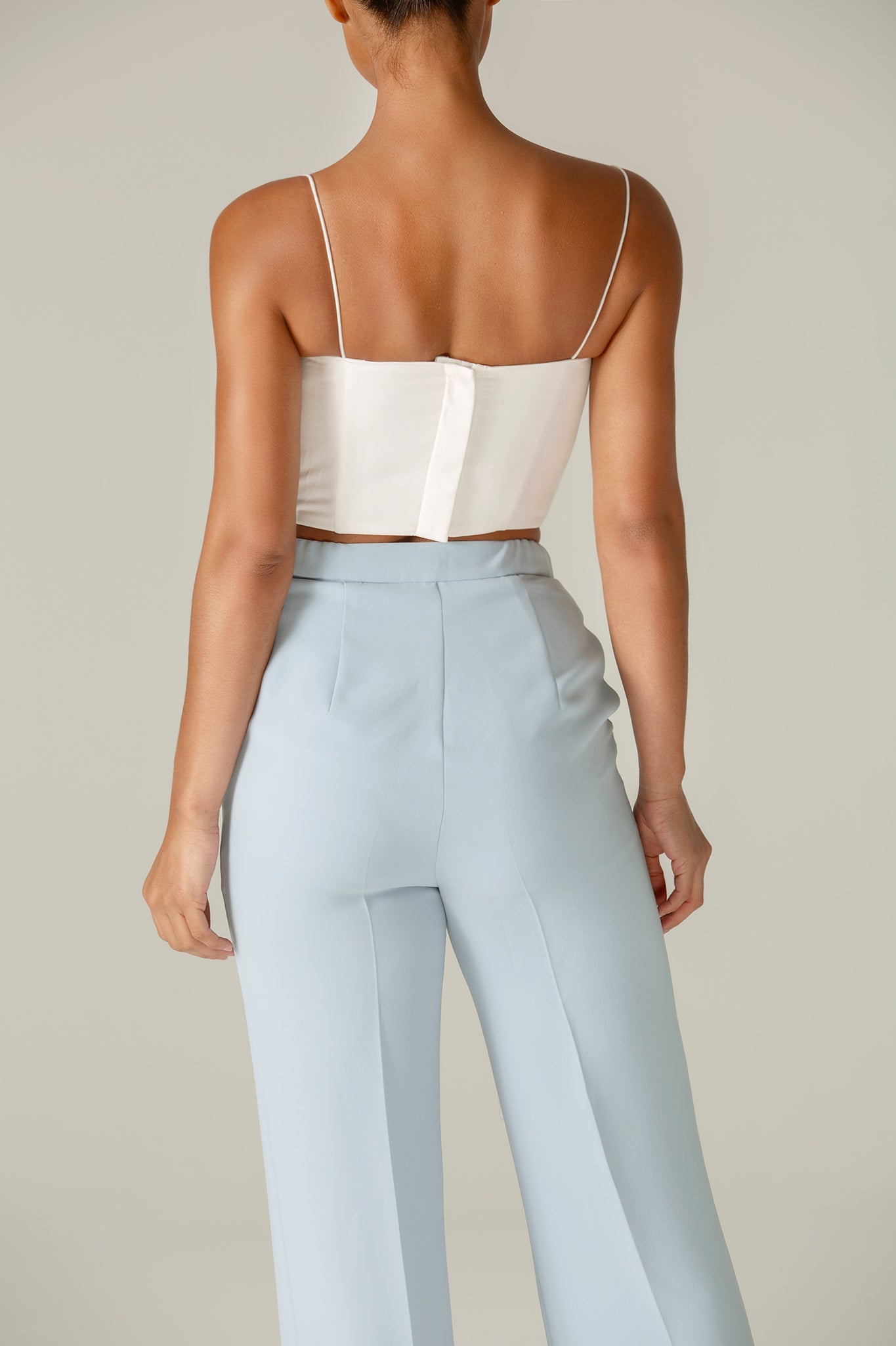 Niaz High Wide Leg Pants (Sky Blue)