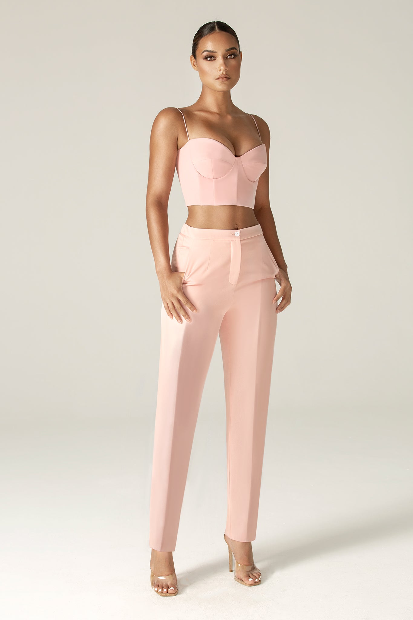 Carla Structure Crop Top (Soft Pink)