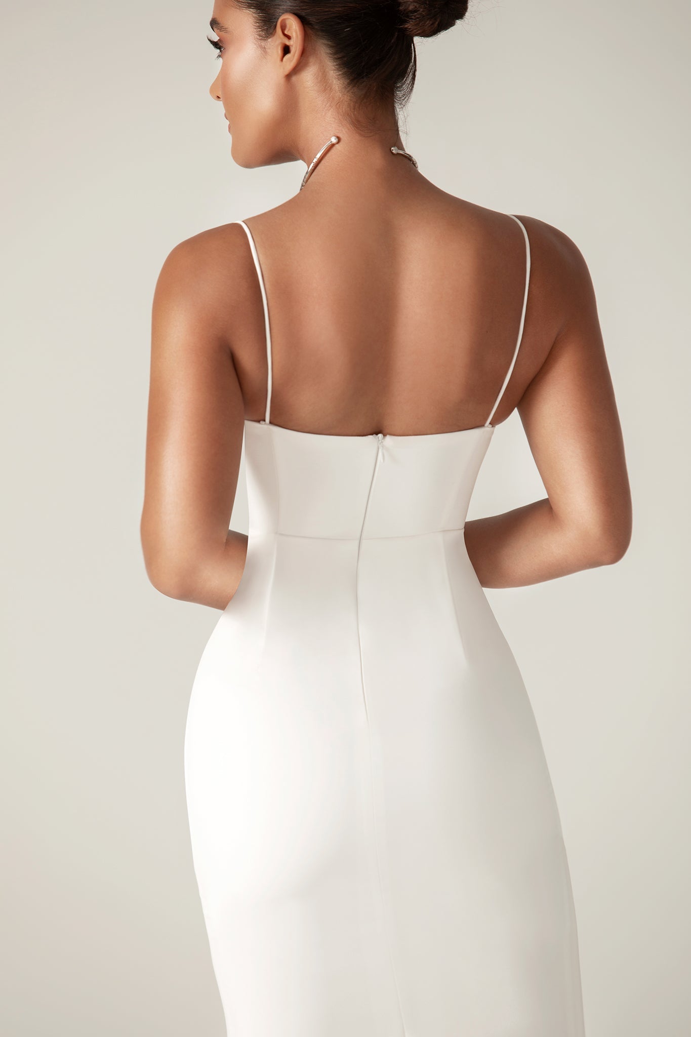 Joy Crepe Straps Corset Dress (Off White)