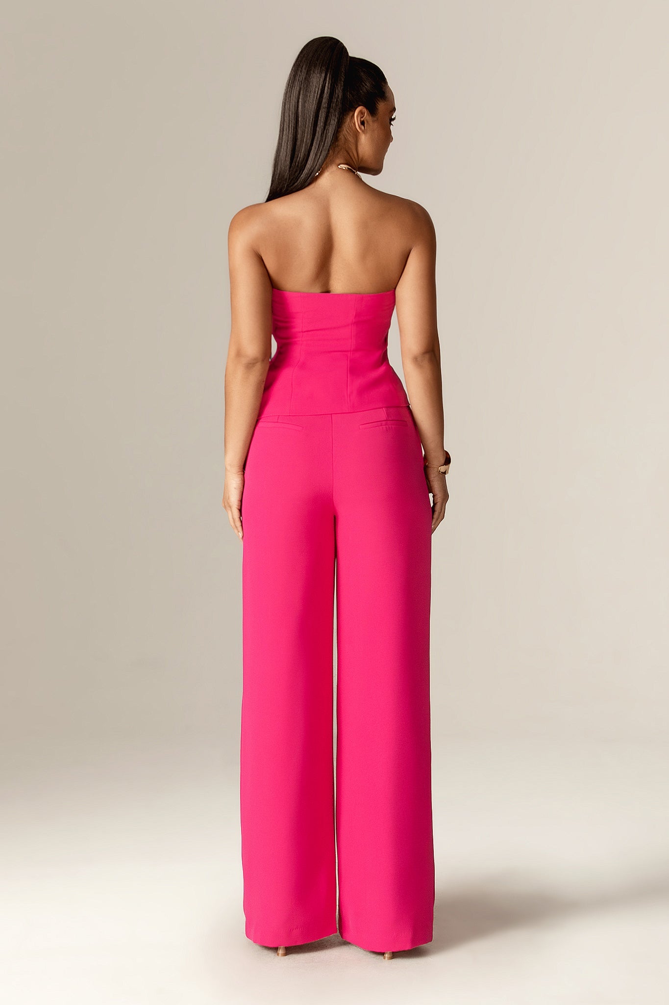 Atiya Strapless Draped Top (Fuchsia)