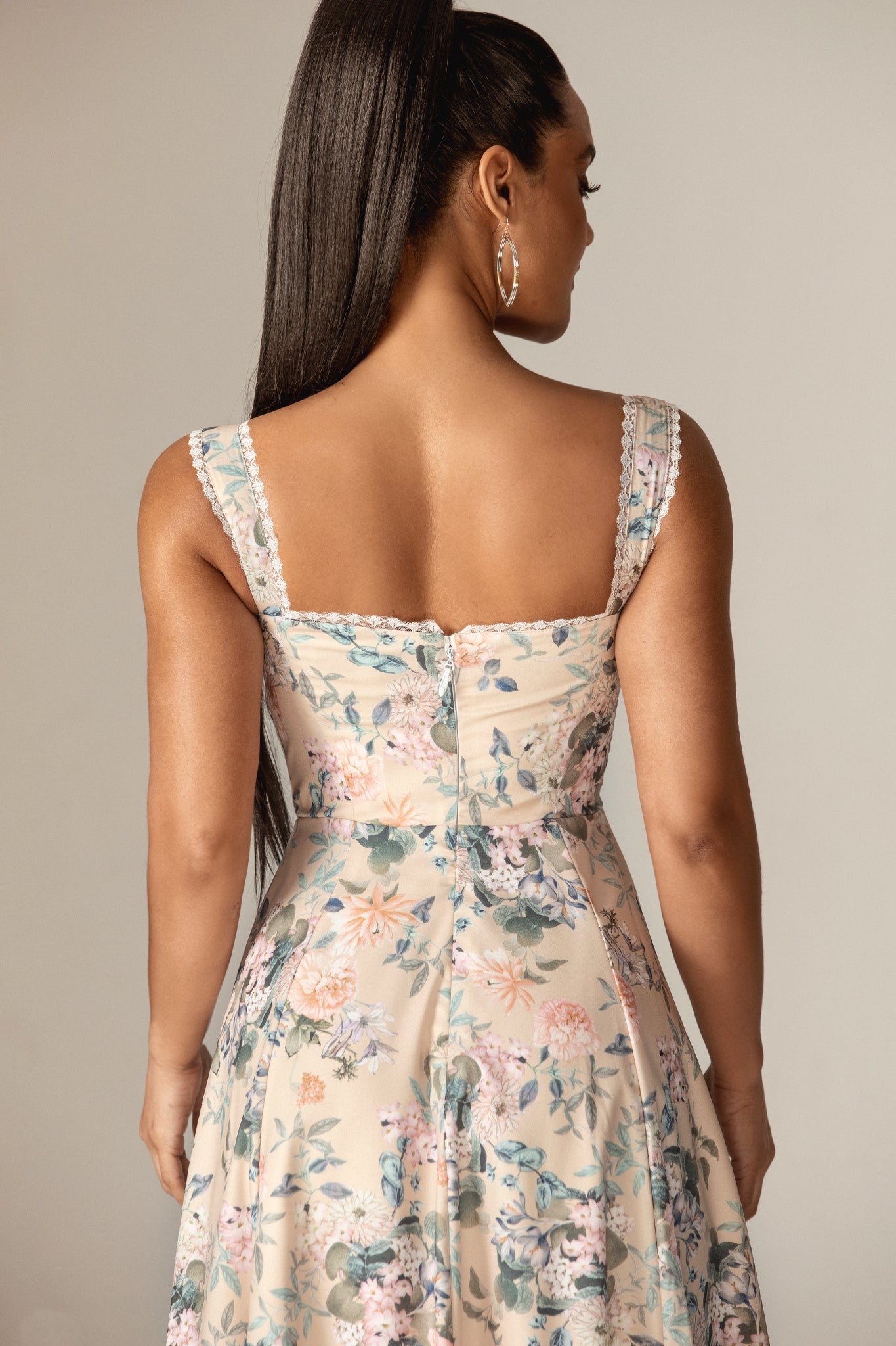 Kisha Floral Midi Sundress (Peony Peach)