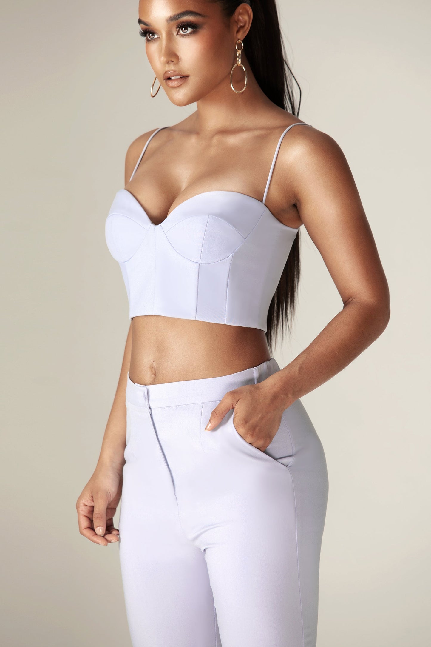 Carla Structure Crop Top (Baby Blue)