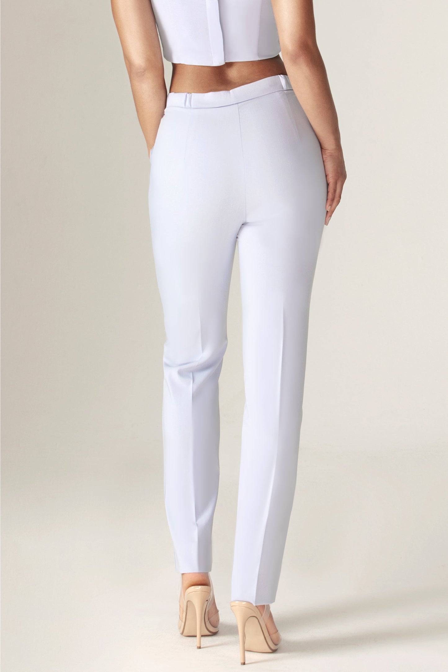 Cleo Tailored Straight Pants (Baby Blue)