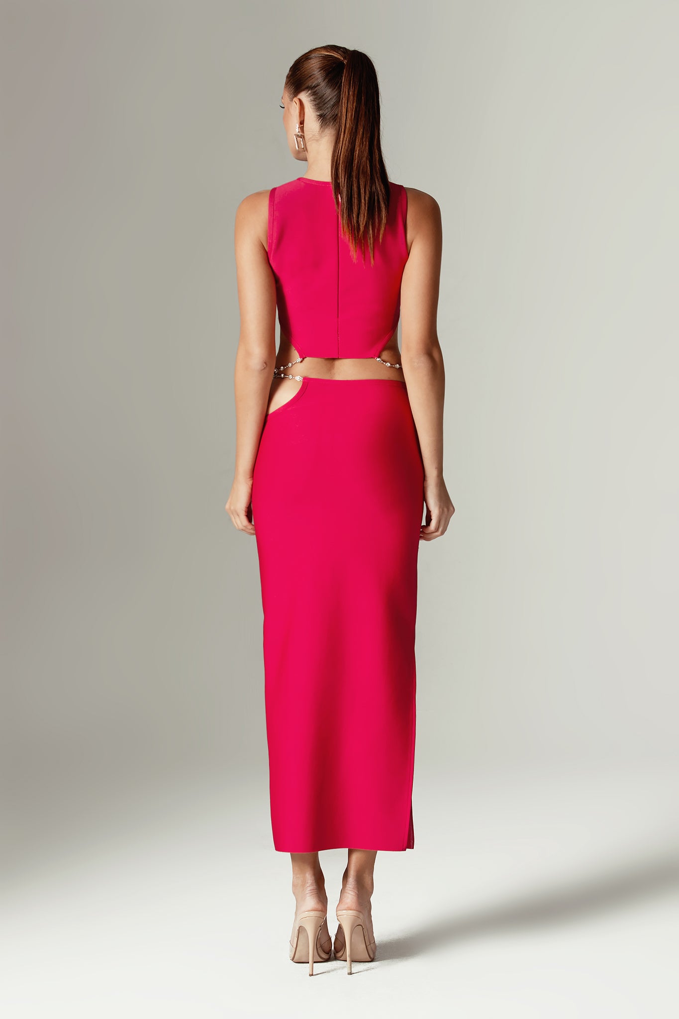 Star Cutout Rhinestone Skirt (Fuchsia)