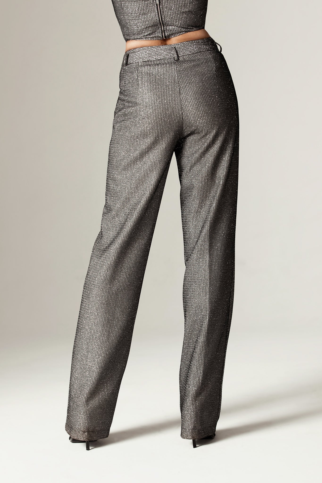 Donna Titanium Foiled Pants (Metallic Charcoal)