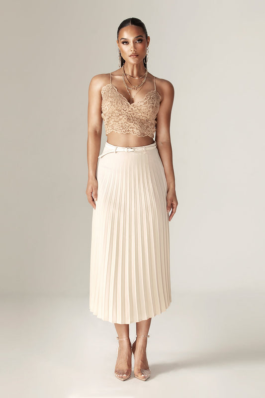 Camille Lace Straps Crop top (Nude)