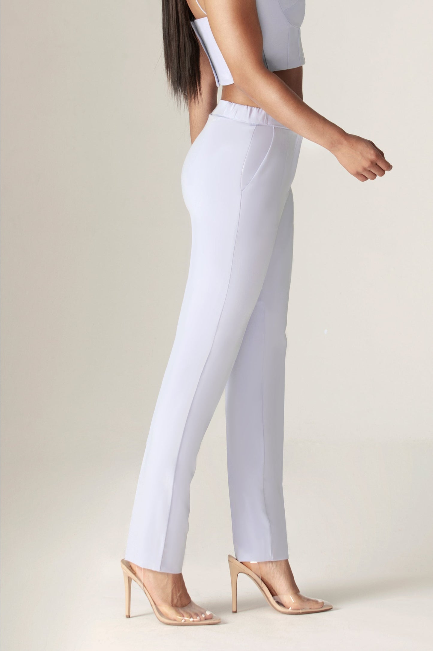 Cleo Tailored Straight Pants (Baby Blue)