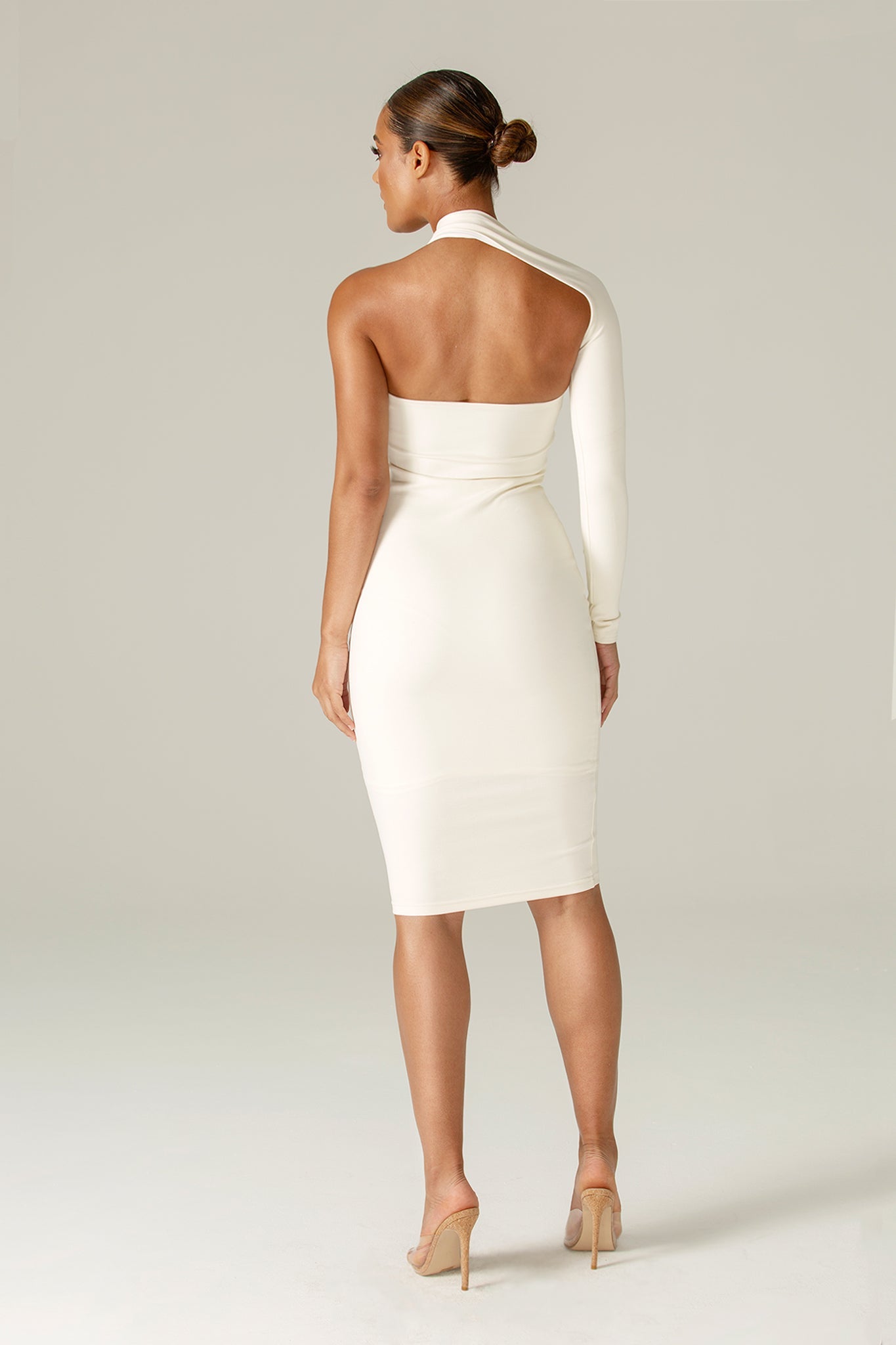 Dasha Modern Midi Dress (Off White)