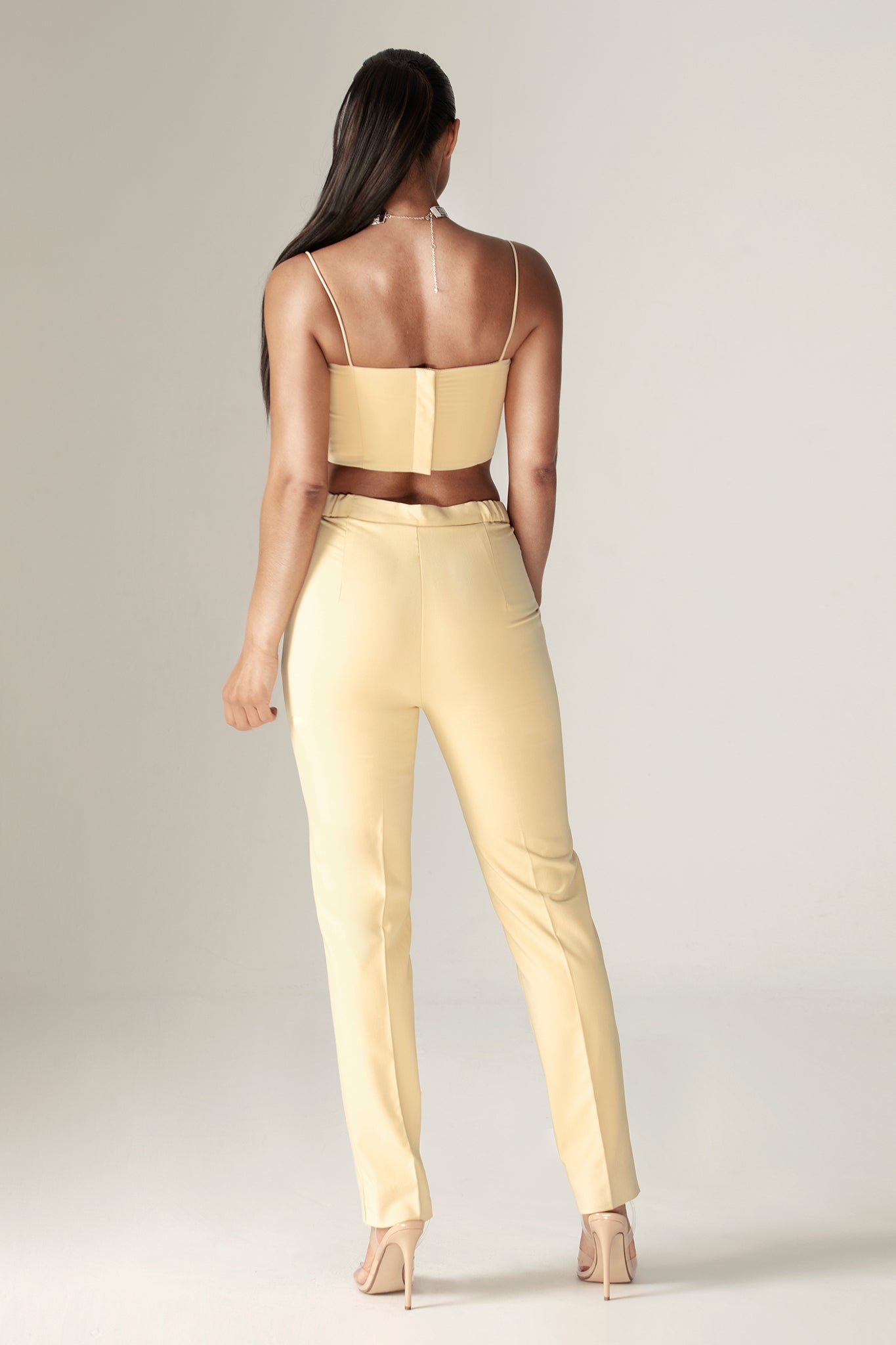 Carla Structure Crop Top (Soft Yellow)