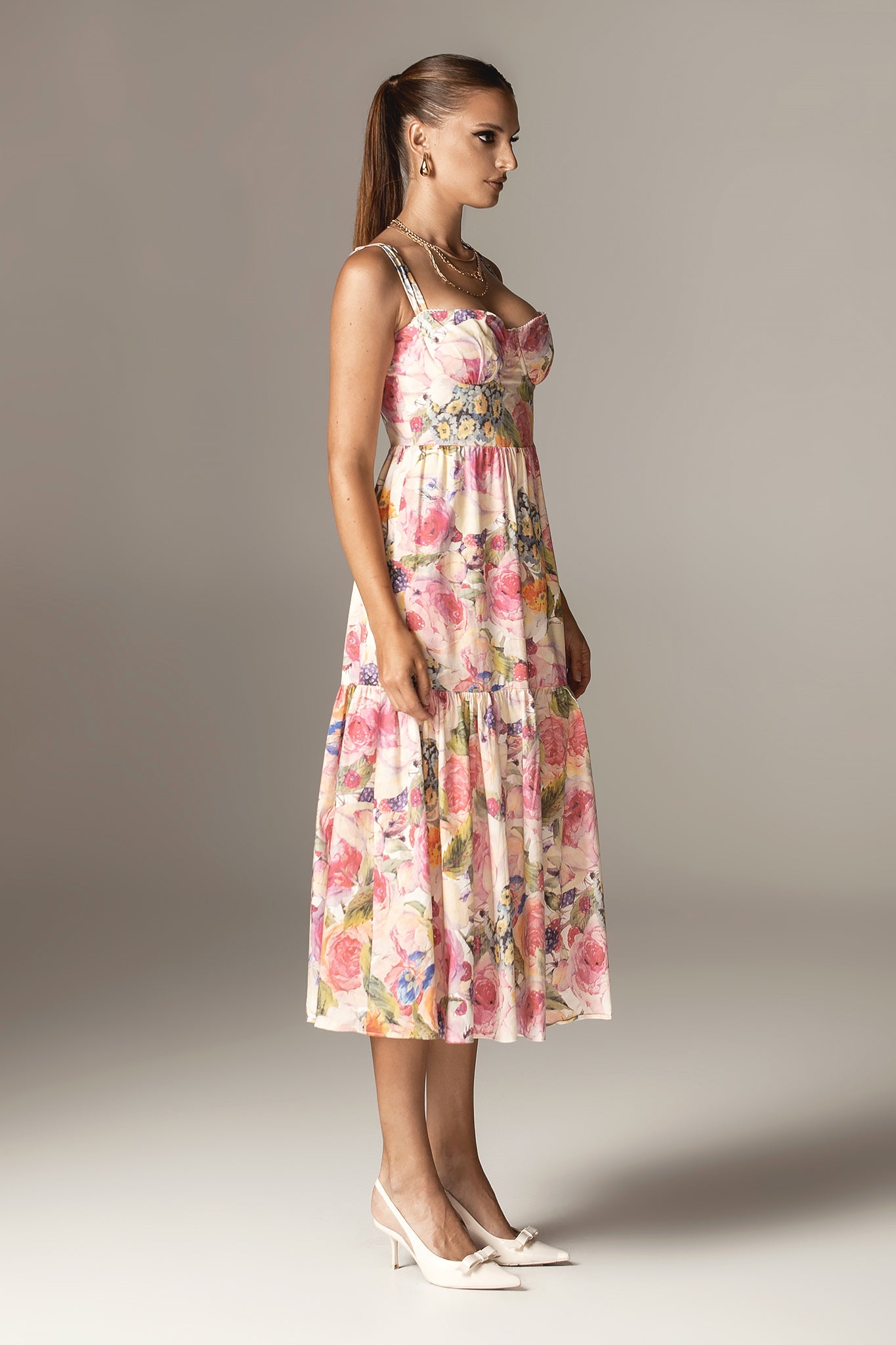 Andrea Bloom Rose Cotton Sundress (Rose Print)
