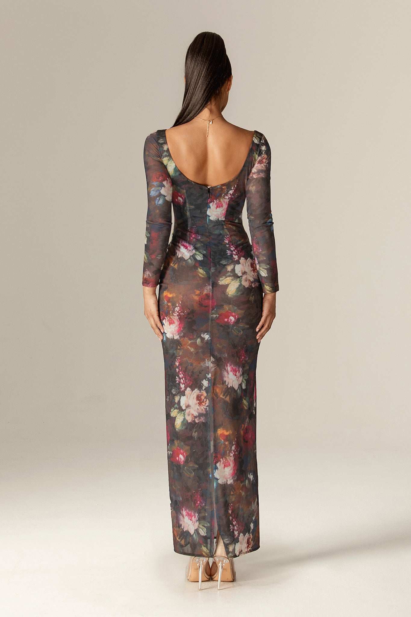 Atoya Floral Symphony Mesh Maxi Dress (Floral Symphony)