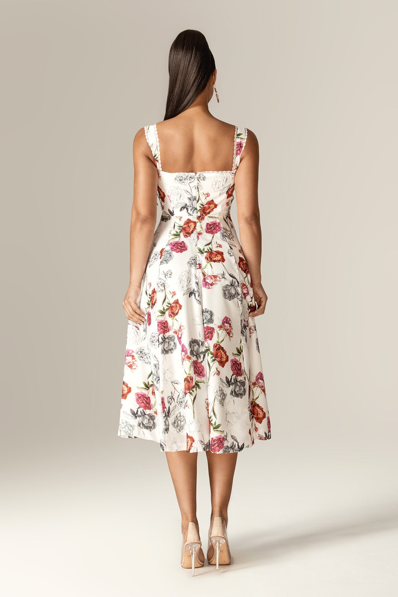 Kisha Floral Midi Sundress (Rose Print)