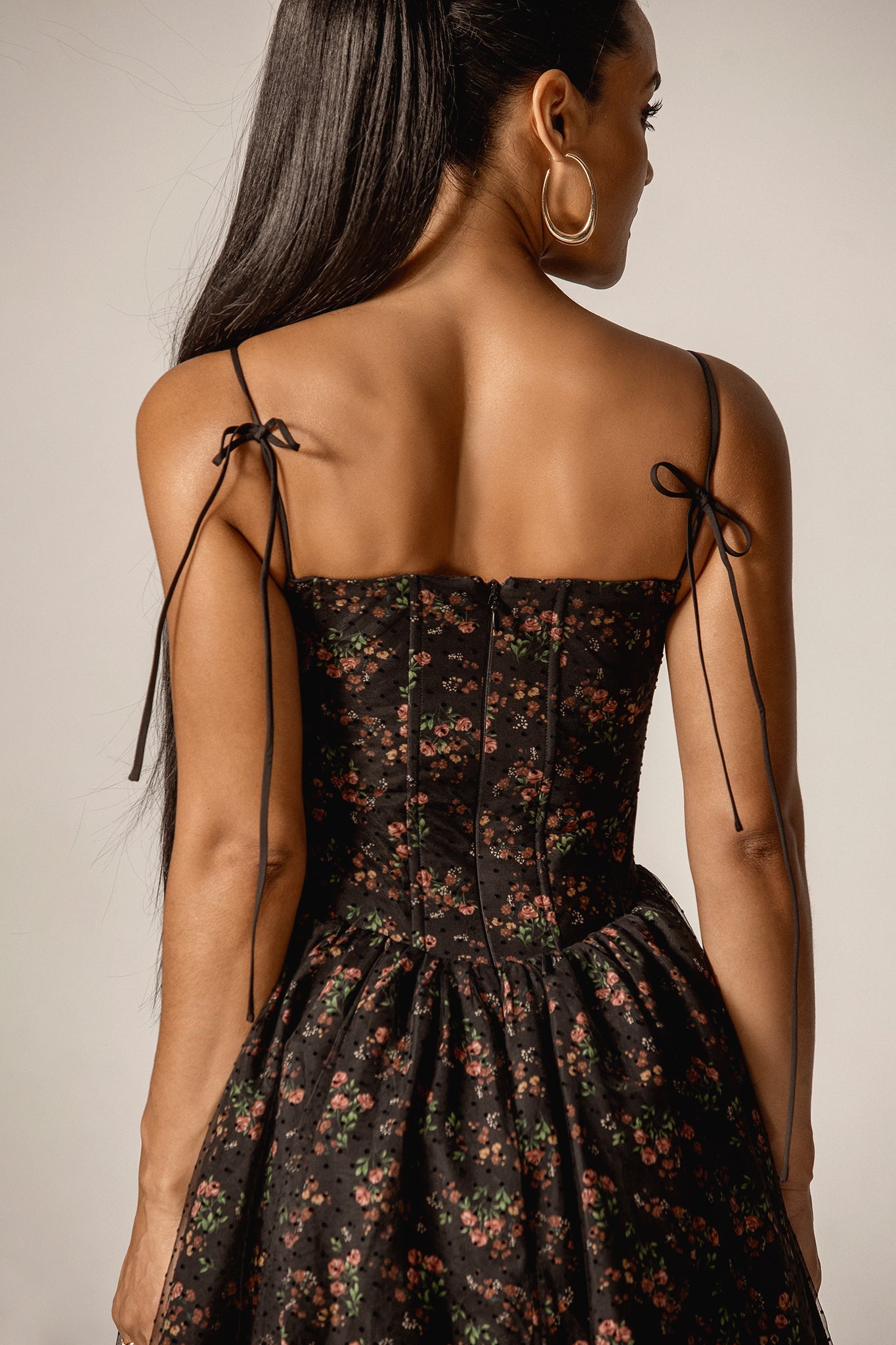Arbella Corseted Tulle Mini Dress (Victorian Rose)