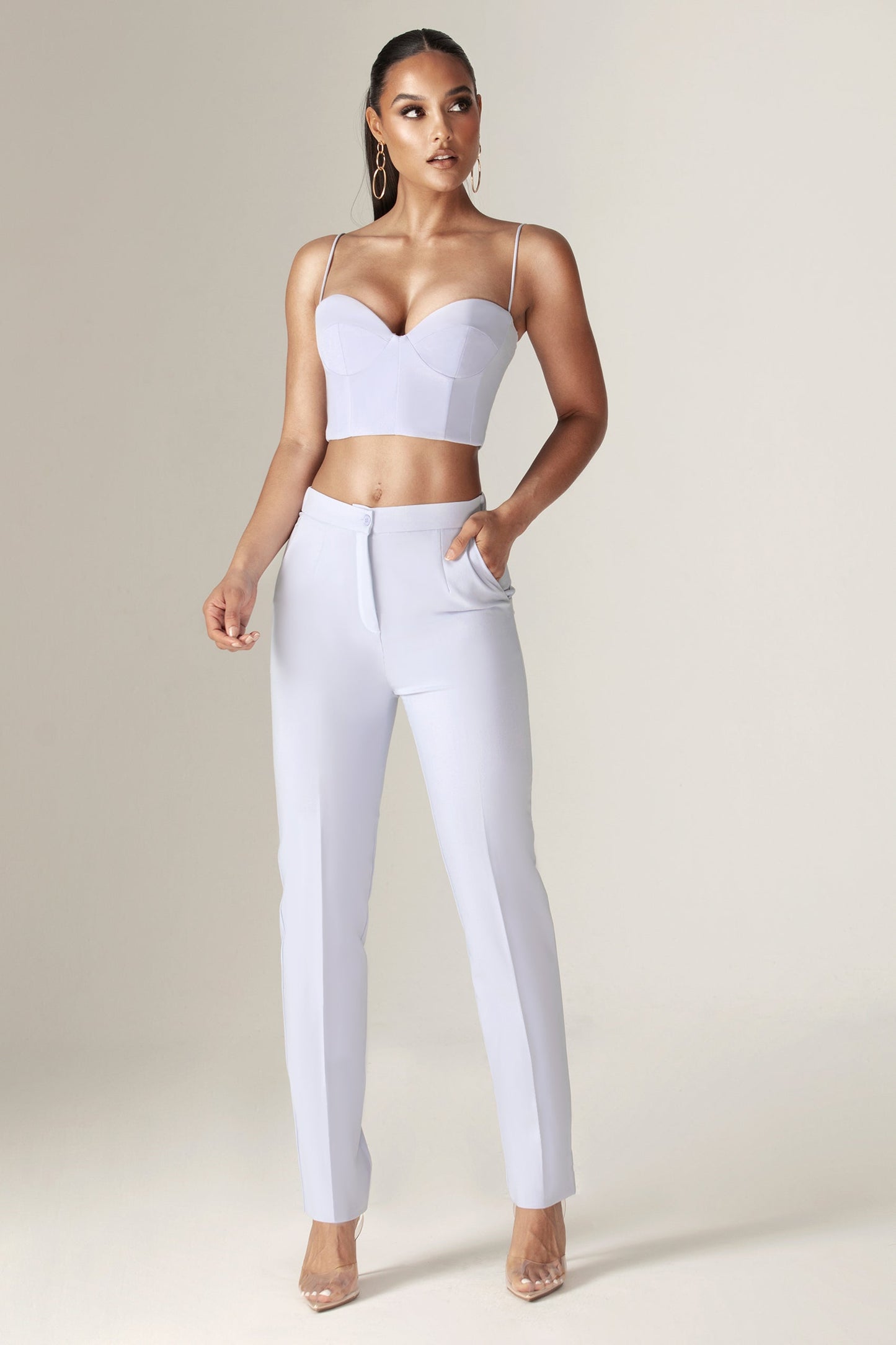 Carla Structure Crop Top (Baby Blue)
