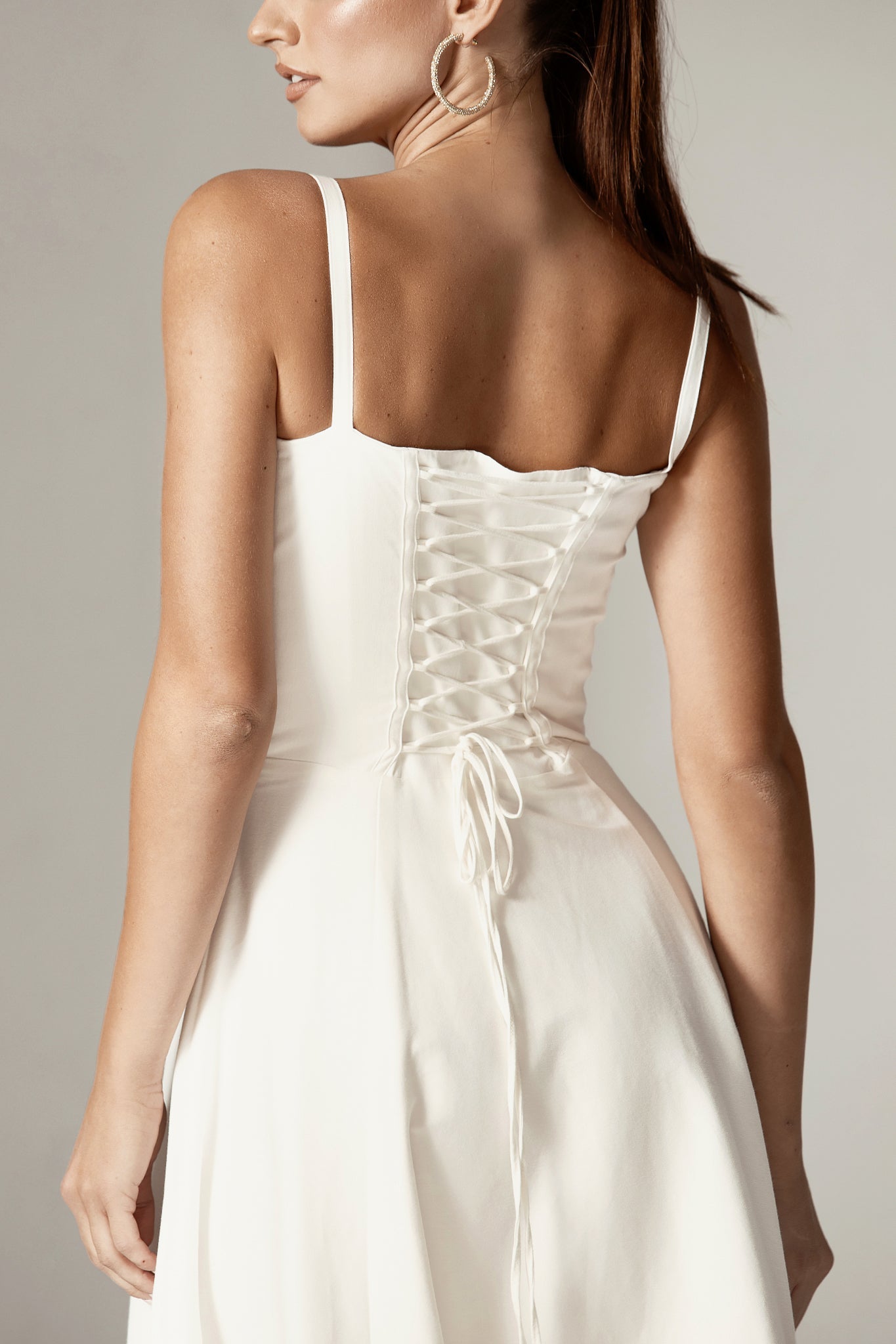 Annette Cotton Bustier Midi Sundress (Floral Print)