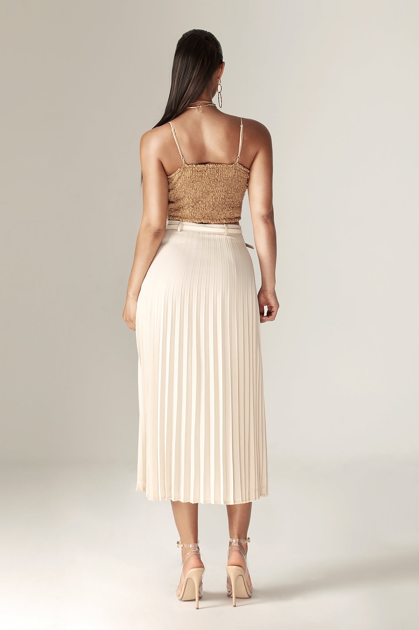 Camille Lace Straps Crop top (Nude)