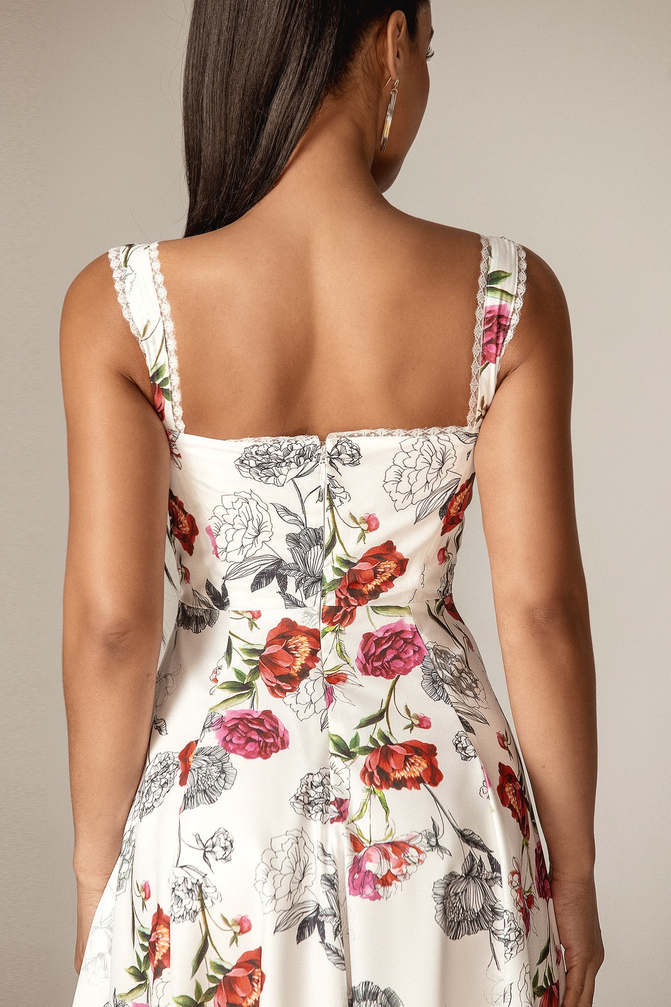 Kisha Floral Midi Sundress (Rose Print)