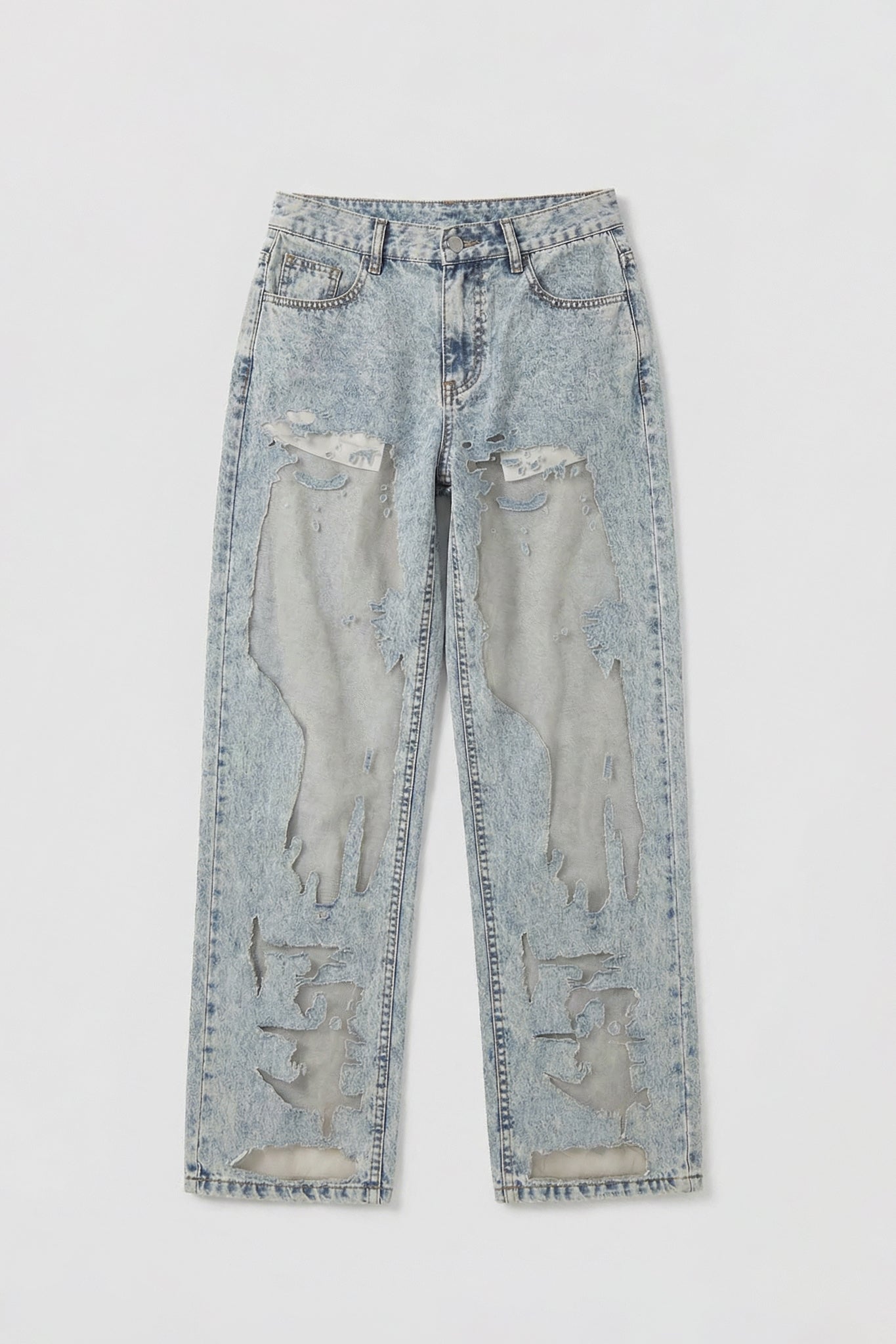 Tula Sheer Panel Wide-Leg Jeans (Antique Wash)