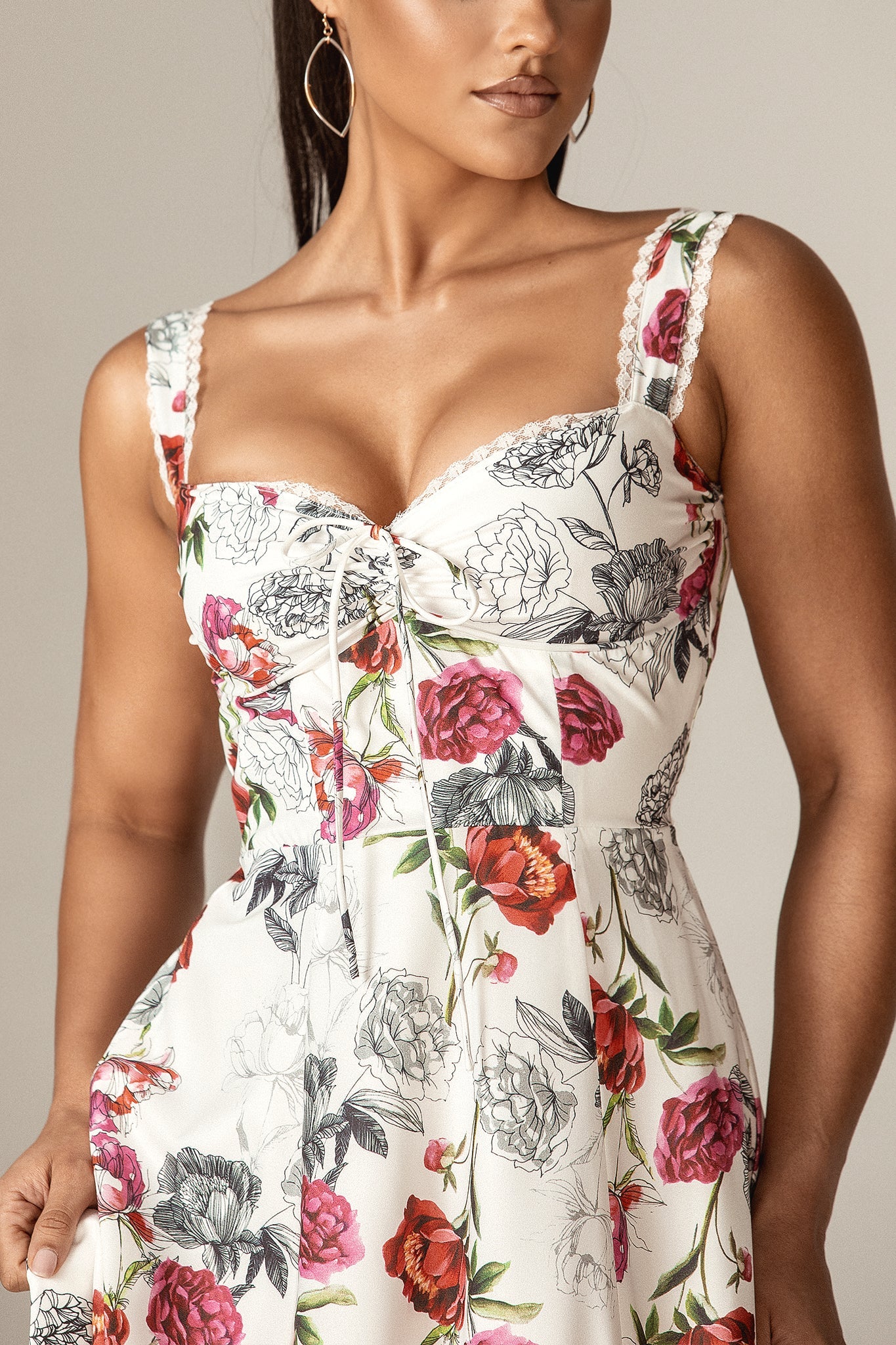 Kisha Floral Midi Sundress (Rose Print)