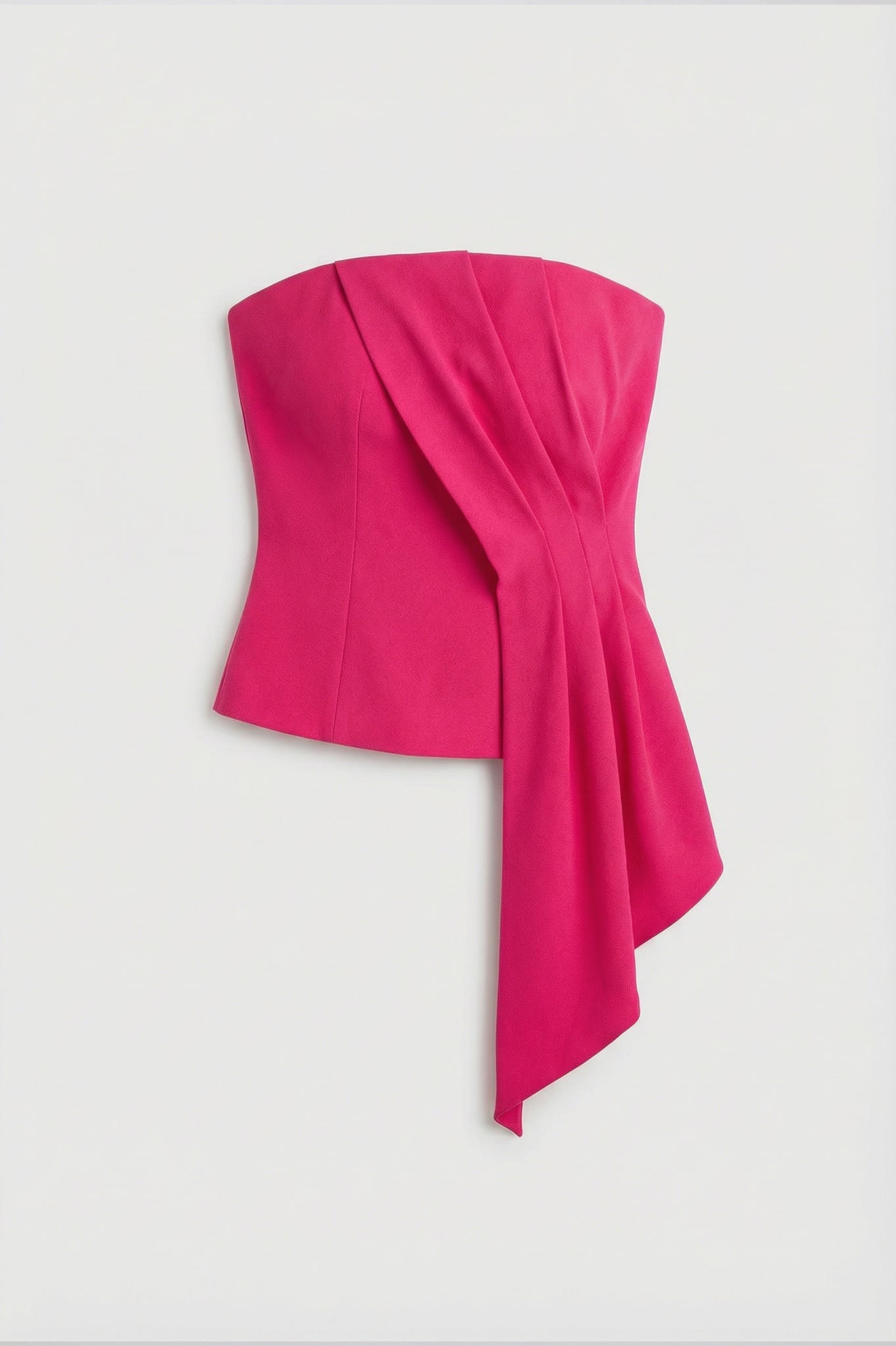 Atiya Strapless Draped Top (Fuchsia)
