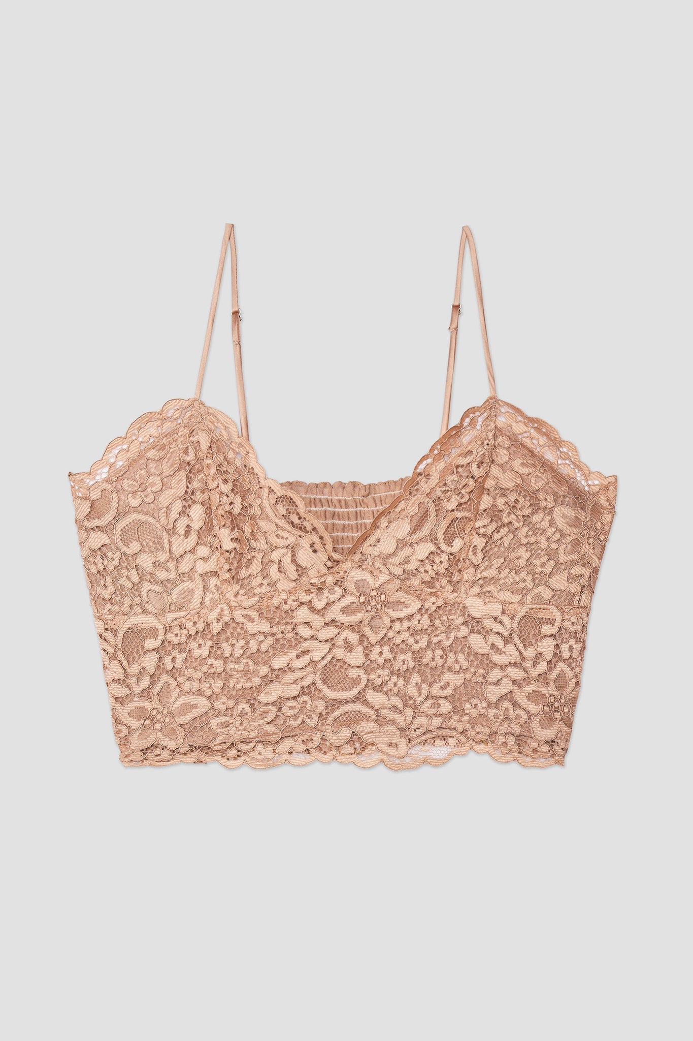 Camille Lace Straps Crop top (Nude)