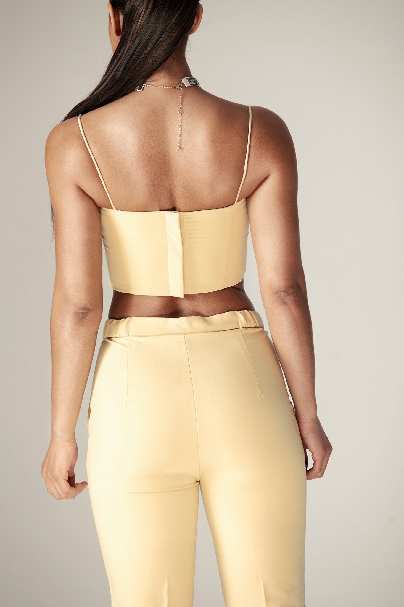 Carla Structure Crop Top (Soft Yellow)