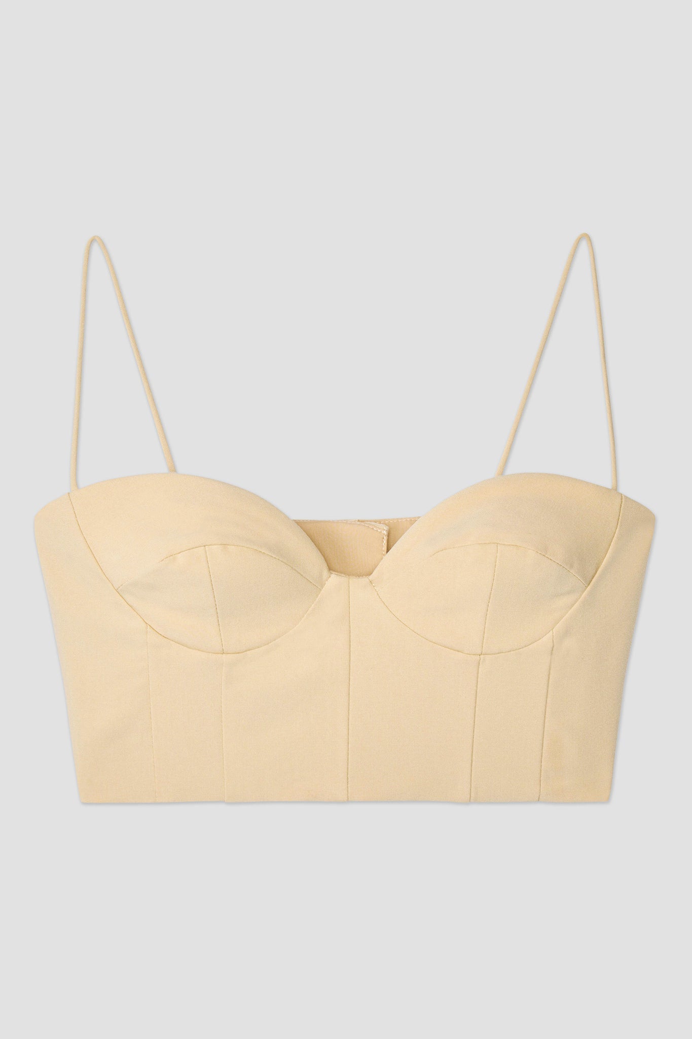 Carla Structure Crop Top (Soft Yellow)