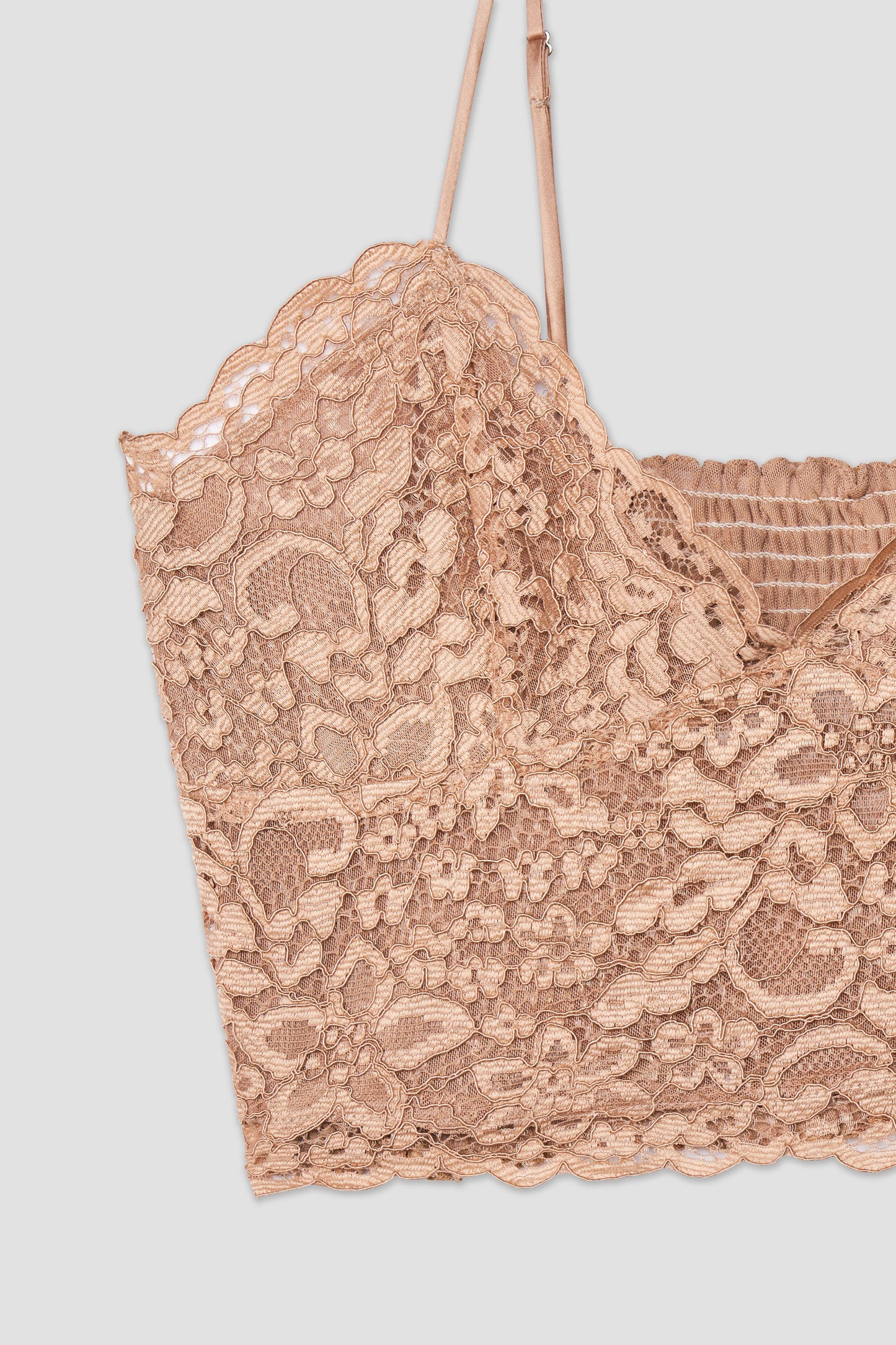 Camille Lace Straps Crop top (Nude)