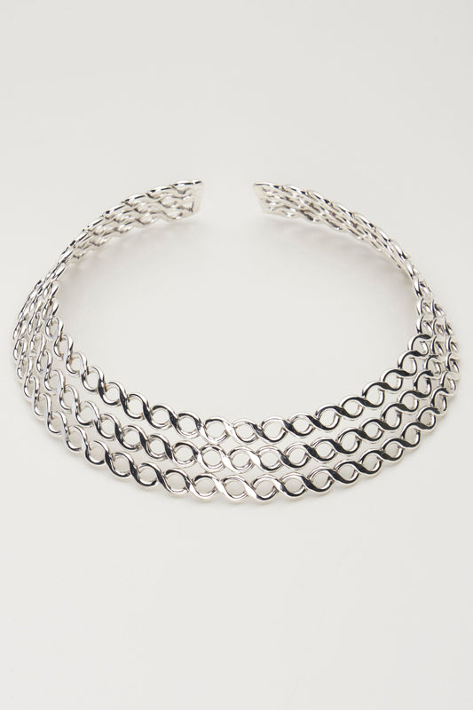 Sorena Handmade Wicker Necklace (Silver)