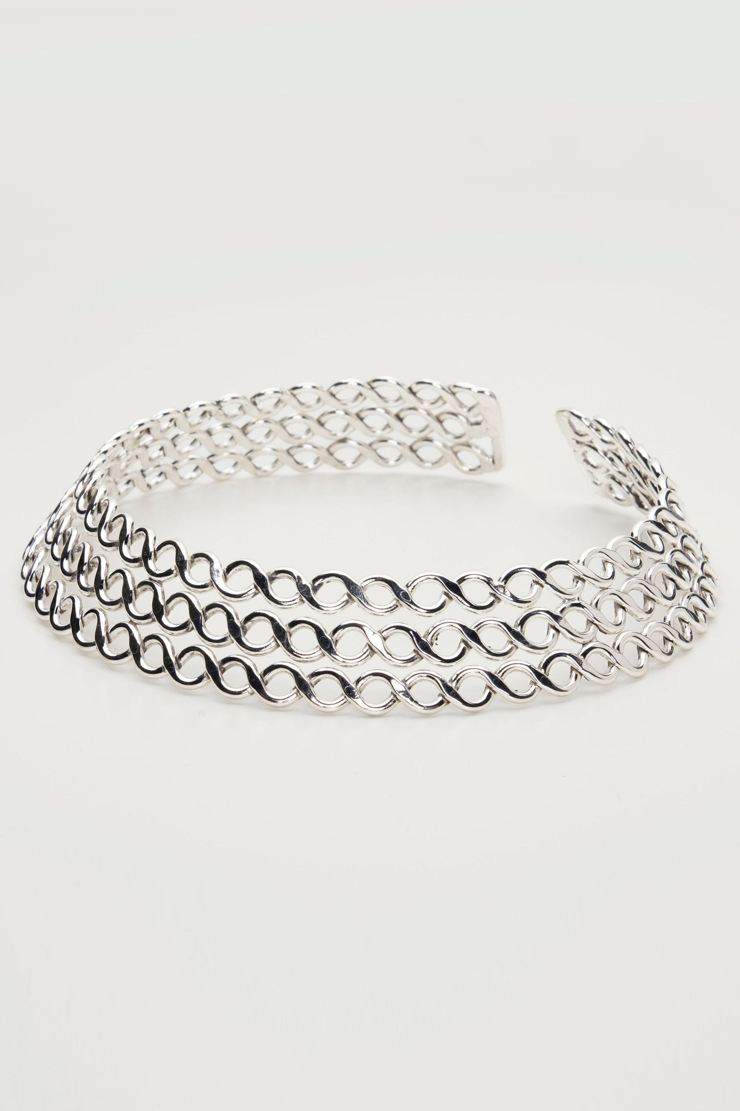 Sorena Handmade Wicker Necklace (Silver)