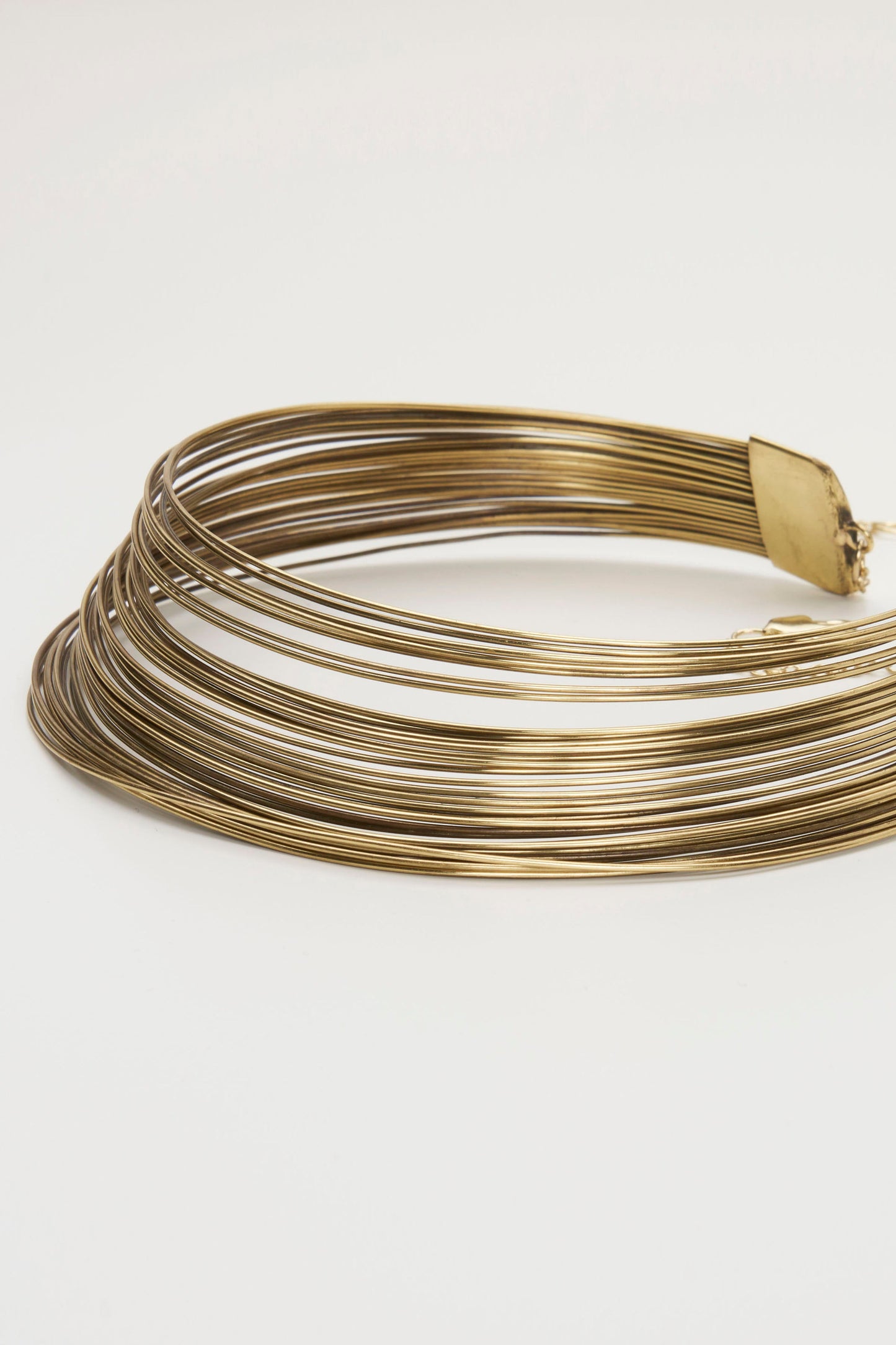 Delara Handmade Multi Strand Brass Necklace (Gold)